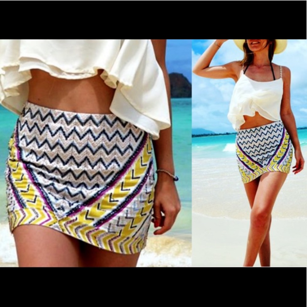 NWT ZARA beaded mini skirt (medium)